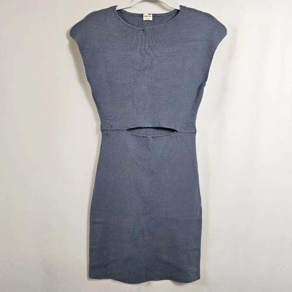 Aritzia Wilfred Free Cut-Out Knit Mini Dress in Blue - Size L